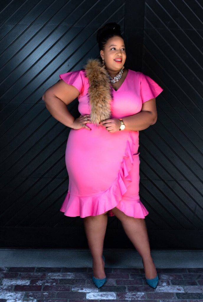Lane Bryant Pink Dress Plus Size Ruffles