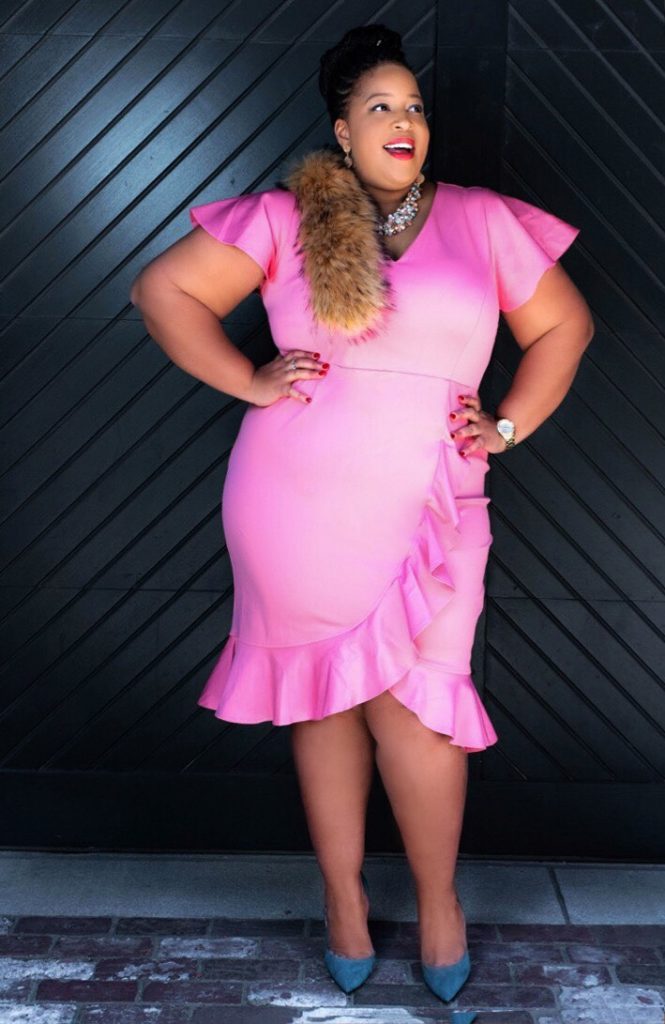 Lane Bryant Pink Dress Plus Size Ruffles